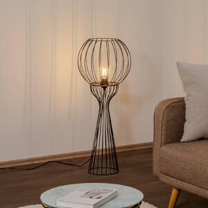HELAM Stojací lampa Mercure, černá, kov/plast, výška 93 cm, Černá, Obývací pokoj / jídelna, kov
