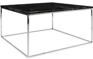 Černý mramorový konferenční stolek TEMAHOME Gleam 75x75 cm s chromovanou podnoží