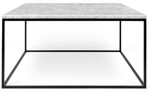 Bílý mramorový konferenční stolek TEMAHOME Gleam 75x75 cm s černou podnoží