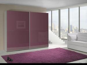 Šatní skříň LUX Barva: fialová lesk, zrcadla: bez zrcadel (dveře v barvě)