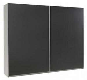 Šatní skříň LUX Barva: bílá/černá lesk, zrcadla: bez zrcadel (dveře v barvě)
