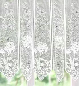 Záclona žakárová, Růžena vitrážka metráž, bílá 50 cm
