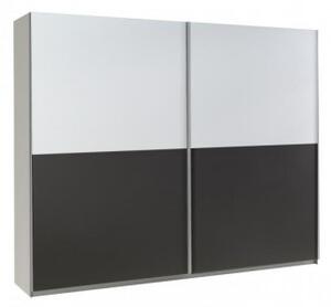 Šatní skříň LUX Barva: bílá/fialová lesk, zrcadla: bez zrcadel (dveře v barvě)