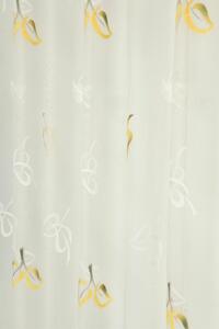 Záclona žakárová nebo balkonový komplet, Žlutě olivové listy metráž, smetanová, 250 cm