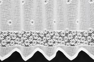 Záclona žakárová, Flora vitrážka metráž, bílá 40 cm