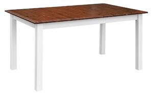 KATMANDU Stůl rozkládací Belluno Elegante, bílá, ořech, borovice, masiv, 75/93/150-197 cm