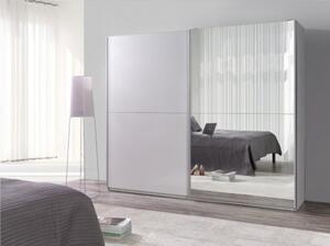 Maridex šatní skříň LUX se zrcadlem Barva: Bílá lesk, zrcadla: 2x zrcadlové dveře