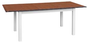 KATMANDU Stůl rozkládací Belluno Elegante, bílá, ořech, borovice, masiv, 75/93/150-197 cm