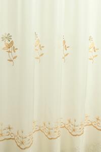 Záclona voálová, Debora květy a ornament metráž, smetanová, 280 cm