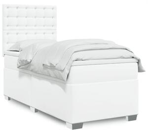 Box spring postel s matrací bílá 80 x 200 cm umělá kůže 3290697