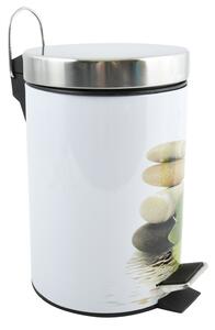 MSV pedálový odpadkový koš FLEURS, ocel s přírodním motivem Stone, 3 L