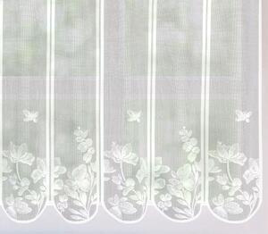Záclona žakárová, Motýlci vitrážka metráž, bílá 45 cm