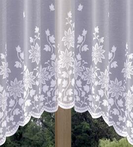 Hotová záclona nebo balkonový komplet, FLORO, bílá 300 x 150 cm