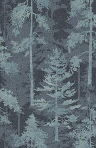 Modrá vliesová tapeta na zeď, les, stromy, 121426, New Eden, Graham&Brown Premium