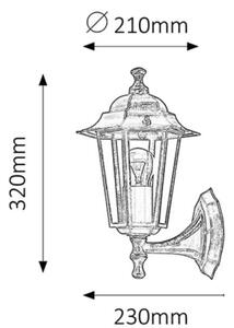 Rabalux 8234 VELENCE - Nástěnná lucerna venkovní IP43 (Venkovní nástěnné svítidlo )