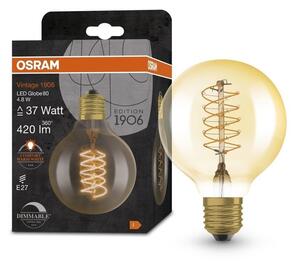 Vintage stmívatelná LED žárovka E27 4,8 W GLOBE, teplá bílá