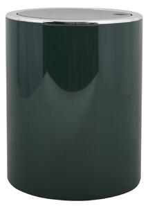 MSV výklopný odpadkový koš KAMAKA, tmavě zelený plast, 6 L
