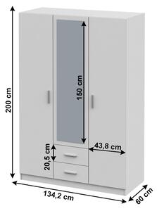 Šatní skříň Izetta Typ 2 (bílá). 1006203