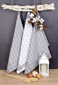 Luxusní kuchyňské utěrky,Grey bavlna Komplet 3 ks
