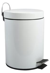 MSV pedálový odpadkový koš UNIS, bílá ocel, 5 L