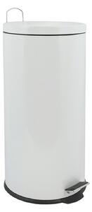 MSV pedálový odpadkový koš, bílá, ocel, 30 L
