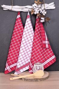 Luxusní kuchyňské utěrky, Red Mix Egyptská bavlna set 3 ks
