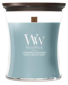 WoodWick Malá vonná svíčka WoodWick, Cedarwood & Ocean Moss