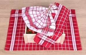 Luxusní kuchyňské utěrky, Red Mix bavlna Komplet 3 ks