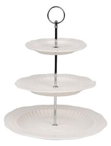 Elegantní 3-patrový porcelánový etažér - Ø 26*31 cm - Clayre & Eef
