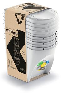 Prosperplast Sada 4 odpadkových košů Soorti na tříděný odpad 4 x 25 l bílá
