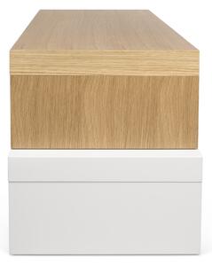 Temahome Matně bílý dubový TV stolek Falesia 235 x 38 cm