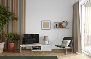 Matně bílý dubový TV stolek TEMAHOME Move 203 x 35 cm