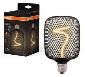 Spirálové LED stropní světlo E27 SQUARE BLACK, laditelná teplá bílá