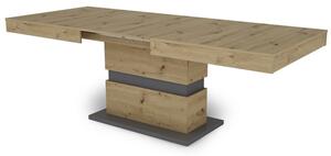 Jídelní stůl Nestor 160x90 cm, dub artisan/grafit, rozkládací