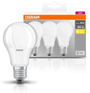 3ks kvalitní LED žárovka E27 8,5 W CLASSIC teplá bílá