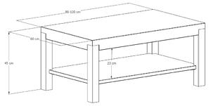 Majstrštych Konferenční stolek Hvízdáček s poličkou velikost stolku (D x Š x V): 80 x 60 x 45 (cm)