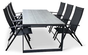 Zahradní jídelní set stůl Strong + 6x židle Pia polohovací