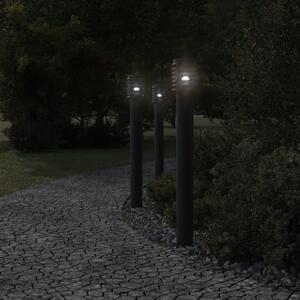 Venkovní stojací lampy se zásuvkou 3 ks černé 110 cm ocel