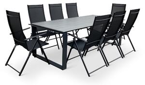 Zahradní jídelní set stůl Strong + 8x židle Pia polohovací