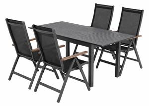 Doppler EXPERT antracit Wood Plus - zahradní hliníková sedací souprava 4+1