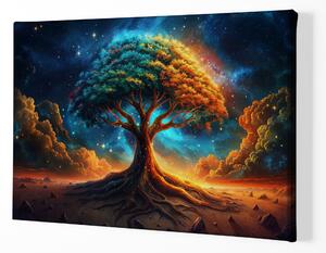 Obraz na plátně - Košatý strom života Vesmírný dotek FeelHappy.cz Velikost obrazu: 40 x 30 cm