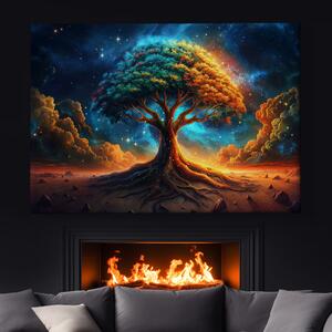 Obraz na plátně - Košatý strom života Vesmírný dotek FeelHappy.cz Velikost obrazu: 210 x 140 cm
