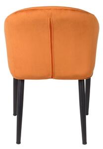 White Label Oranžová sametová jídelní židle WLL CATELYN