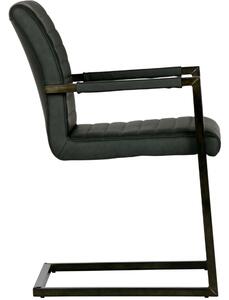 Hoorns Antracitově šedá koženková jídelní židle Jefrey
