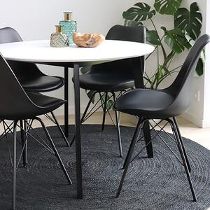 Nordic Living Černá plastová jídelní židle Marcus s černou podnoží
