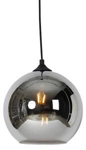 Chytrá závěsná lampa černá s kouřovým sklem včetně WiFi A60 - Wallace