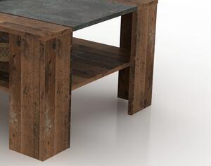 Konferenční stolek Pico, tmavý beton/vintage optika dřeva