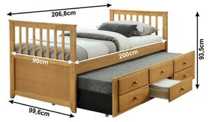 Jednolůžková postel 90 cm Austin (dub) (s roštem). 1002458