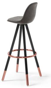 Tmavě šedá koženková barová židle Kave Home Slad 74 cm