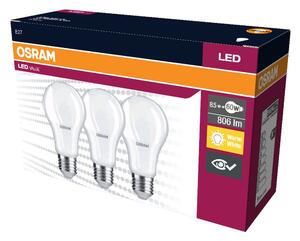 3 ks LED žárovka E27 8.5 W CLASSIC A, teplá bílá